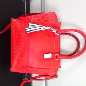 Coach handbag, with tassels and charm